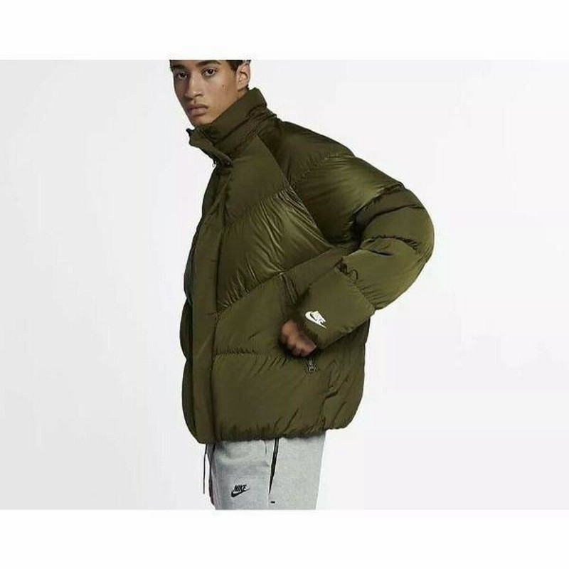 nike ナイキ メンズ Nike 袖ロゴ入りダウンジャケット（Olive Canvas