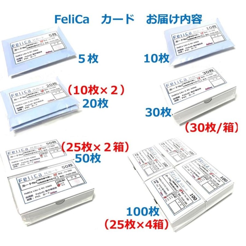 Fe-001 【500枚】フェリカ IC カード FeliCA Lite-S フェリカライトS