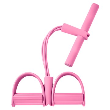 OMG 腳蹬拉力器，輕量小巧設計，四股繩體加粗耐用，柔軟泡棉手柄防滑  52 x 26.3cm  粉色  1個