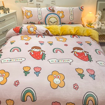 牛奶絨被套單件冬天單雙人法蘭珊瑚絨毛絨被罩150x200加厚雙面絨