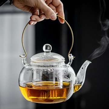 四舍 耐高溫玻璃泡茶壺單壺家用煮茶器煮茶爐專用煮茶壺茶水分離S