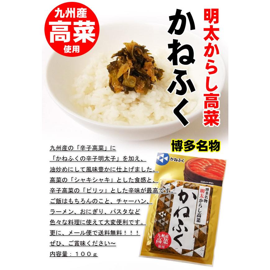 かねふく 明太 からし高菜 100g 送料無料 (メール便 同梱・代引不可)