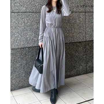 【ココディール】灰色絨布露背長洋 O7S15223