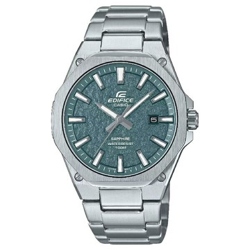 CASIO 卡西歐 EFR-S108DE-3AV 八角形纖薄錶殼三指針時尚腕錶 綠面 39.9mm｜樂天全館特惠中★指定刷卡回饋10%