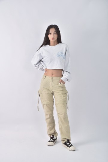 (S) traveler高腰工裝杏色長褲