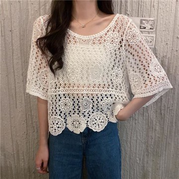 配吊帶裙子的上衣春夏新款韓版針織鉤花衫罩衫洋氣小外搭防曬披肩