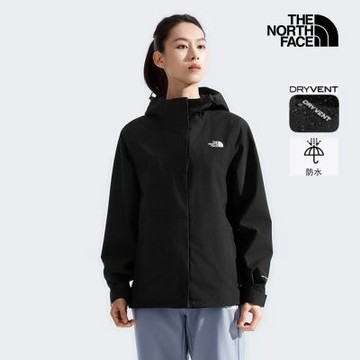 【The North Face 官方旗艦】北面女款黑色DRYVENT防水衝鋒衣｜8DX8JK3 外套