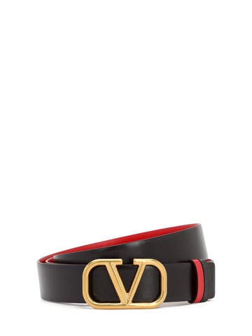 30mm Reversible Vlogo Leather Belt