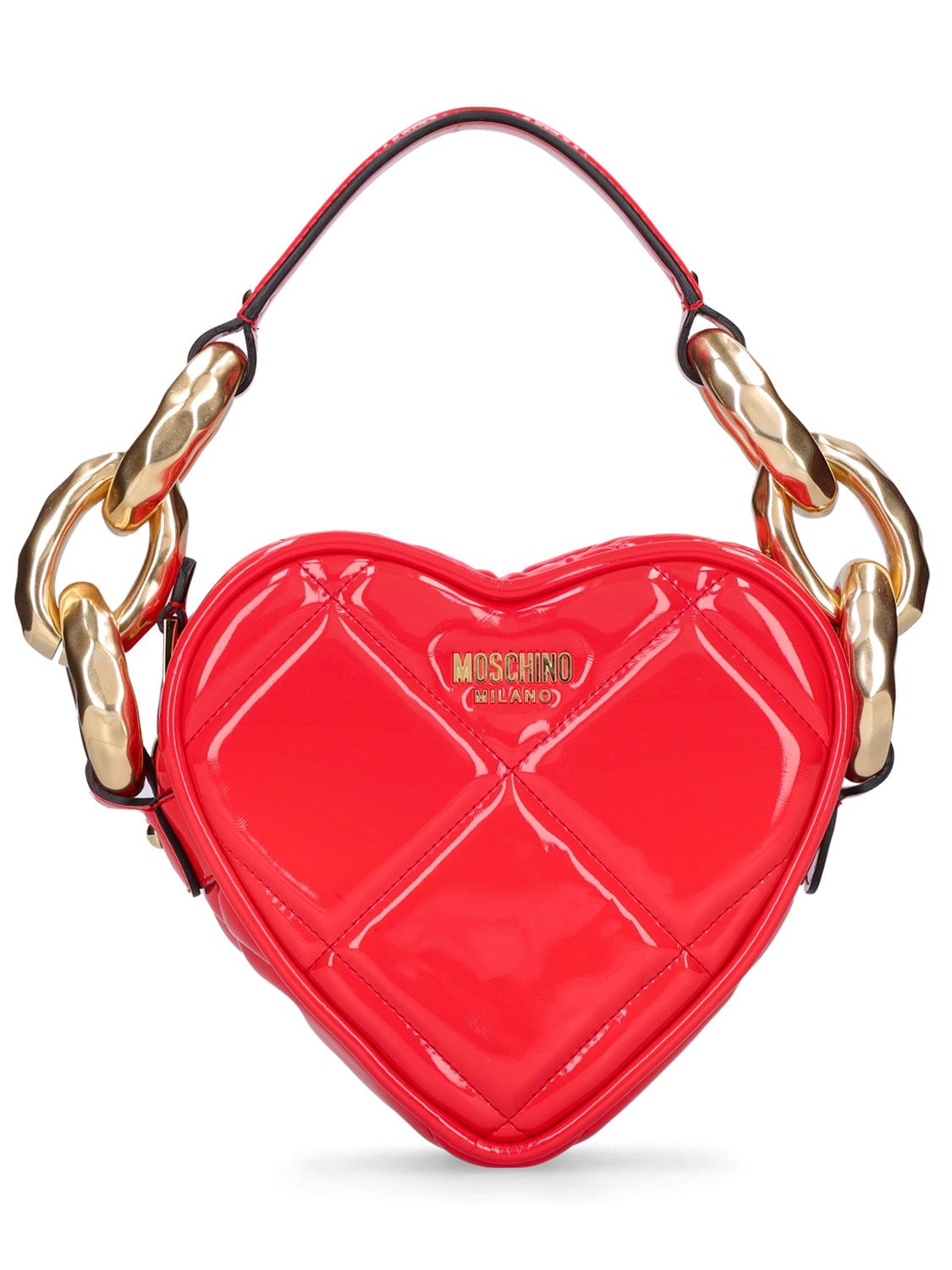 Padded Chain Heart Shoulder Bag