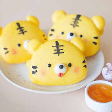 美姬饅頭 虎咬豬老虎鮮乳造型刈包 一盒6入