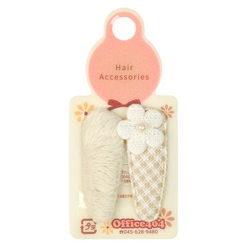 akachan honpo - 髮夾-小花-淺卡其色-日本製