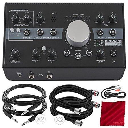 Mackie Big Knob Studio Monitor Controller Interface   Accessory Bundle with 5X Cables and Fibertique Cloth