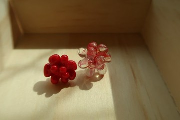 小花造型耳環(耳針、耳夾) | 玻璃熾造 工坊手作