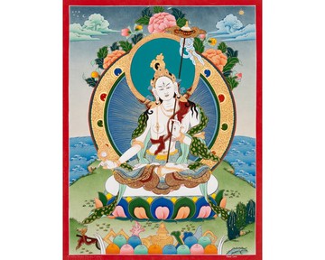 度母唐卡畫作 手工製作的藏傳藝術 旨在純淨與靈性明晰