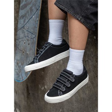 極路客春夏新款男女青少年耐磨減震懶人魔術貼板鞋專業兒童滑板鞋