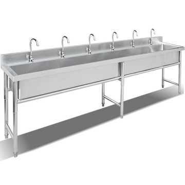 學校不銹鋼水槽 幼兒園通長洗手池可做304工地廚房單槽不銹鋼水池[DD160109]