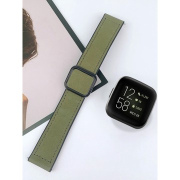 適用 Fitbit versa1/2/3/4 矽膠貼皮錶帶 sense1/2 折疊扣反扣磁吸 錶帶