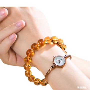 天然黃水晶手鏈女巴西黃色水晶原石招財轉運手串男禮物收藏級