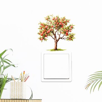 【MR.ZAKKA】創意萬用裝飾貼紙-植物主題 好運寓意桃子樹 居家布置 DIY可移式壁貼 無痕壁貼 牆貼