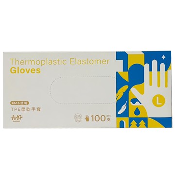 KahHor 卡好 TPE柔軟手套 (透明-L)100入  100支  1盒