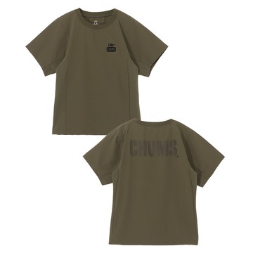 CHUMS Kids Airtrail Stretch CHUMS T-Shirt 中大童 短袖上衣 卡其綠 CH211358M022