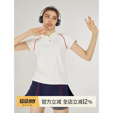 小溪家健身衣復古風運動帽衫外套短袖T恤跑步透氣上衣速干瑜伽服