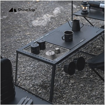 【台灣現貨】山趣ShineTrip黑霧IGT露營桌 二單位 IGT折疊桌黑化摺疊桌黑化露營桌霧黑露營桌霧黑摺疊桌餐桌