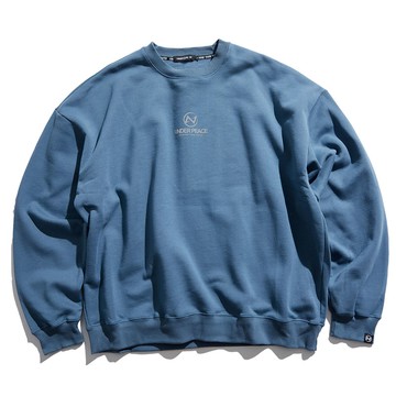 UNDER PEACE 23AW UNIFORM LOGO / OVERSIZE SWEATER 大學T (藍色)