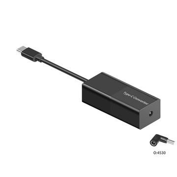 易控王 Type-C公轉DC5.5母 轉換器 65W-黑色(只含4530轉接頭)2入組(40-748-04X2)