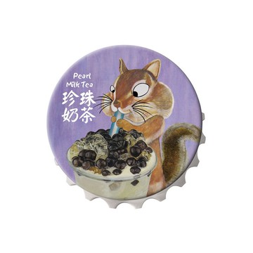 我愛台灣開瓶器磁鐵- 珍珠奶茶