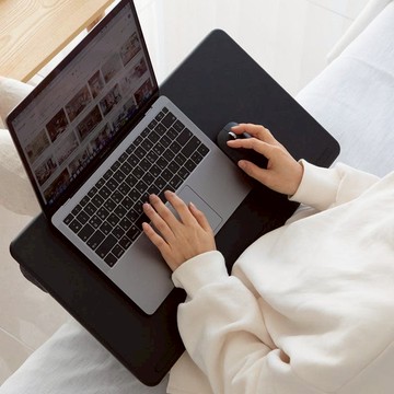 【ergomi】LapDesk｜膝上型筆電閱讀支架 - 皮革黑 (大)