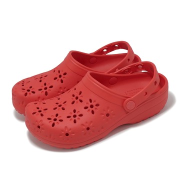 [ACS] Crocs 洞洞鞋 Classic Floral Cut Out 男鞋 女鞋 紅 花蕊克駱格 休閒鞋 卡駱馳 2109276ZR