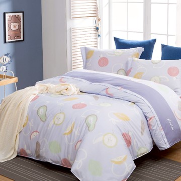 鋪棉兩用被 /純粹好棉100%無異纖精梳純棉 /2506水果芭蕾(藍)