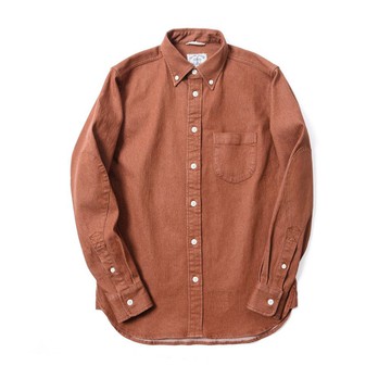 ISLAND SCOUTS 重磅經典Elbow Patch stretchable牛仔襯衫- 棕色