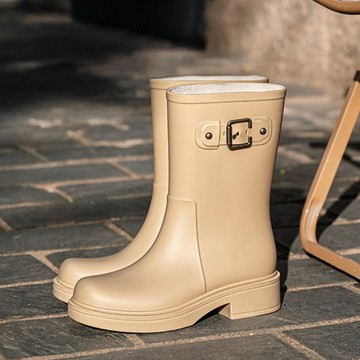 4/15🚚高檔日本環保中筒雨鞋女式韓國雨靴馬丁靴防滑水靴英倫風PVC套鞋