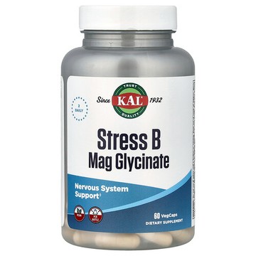 KAL, Stress B 甘氨酸鎂，60 粒素食膠囊
