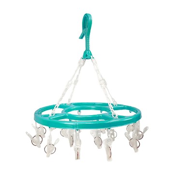 圓形曬架 塑膠鐵線材質 長31.5cm x 寬31.5cm  藍色/綠色  1組