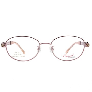 ROYAL | 流線造型圓框眼鏡 紫藕粉