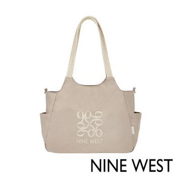 NINE WEST 休閒高密度尼龍托特包 NW82923 (灰棕色) 通勤包 側背包 拉桿包