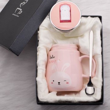 帝杰爾2023款景德鎮陶瓷情侶杯大容量創意手機杯馬克杯勺女生咖啡