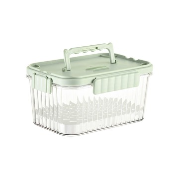 SHCJ 生活采家 密封瀝水保鮮盒 1500ml 大號 保鮮輔食盒  保鮮盒1個 + 冰磚1個  1組