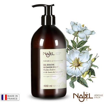 法國NAJEL 阿勒坡古皂液 植萃沐浴露400ml 梔子花 - 梔子花沐浴400ml 單瓶
