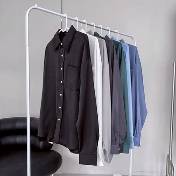 【OPB】抗皺 襯衫寬大版型 口袋 長襯 慵懶感 親膚 微正裝 韓國 情侶 男女皆可 韓系穿搭 休閒