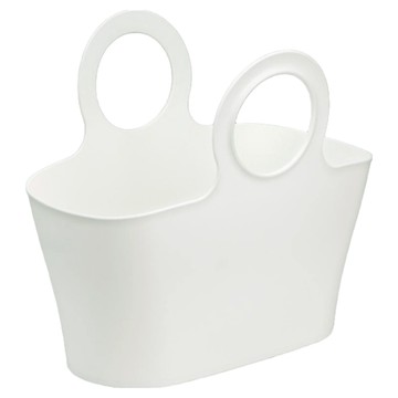 inomata 手提置物籃  白色  1個  40.2 x 24.5 x 36.2cm