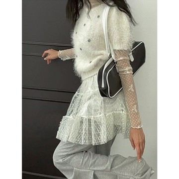 【太妮絲T292】現貨 韓系 材質柔軟！今年必買！推薦疊穿內搭 蝴蝶結 波點 點點 紗網