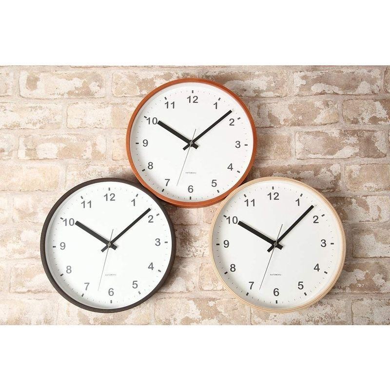 KATOMOKU plywood clock ナチュラル スイープ（連続秒針） km-33M