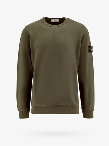Organic cotton sweatshirt with removable logo patch - STONE ISLAND - gender_Man