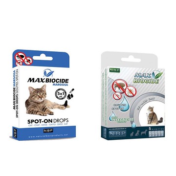 ☆國際貓家☆西班牙NBP全天然貓用驅蚤滴劑(5劑入)/貓用防蚤頸圈42cm