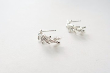 森林系 925純銀 薰衣草 月桂 耳環 耳夾 一對  免費送禮包裝