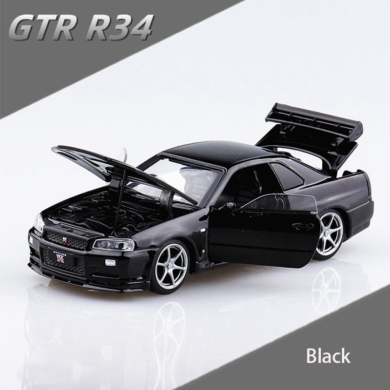 NISSAN スカイライン R34 GTR 1/32 ミニカー 全4色 ライト点灯 エンジンサウンド 合金モデル 模型 ワイルドスピード2 ジオラマ  | LINEショッピング